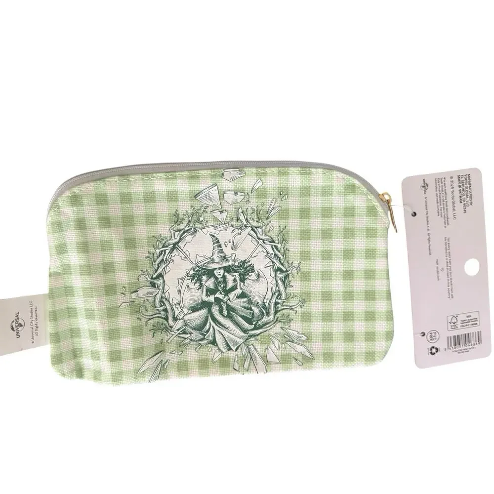 NWT Wicked X Katie Kime Gingham Plaid Yoobi Zip Around Soft Pencil Case